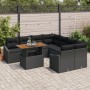 Conjunto de Sofá de Jardín de 9 Piezas con Cojines Negro Ratán Poli de , Sofás de exterior - Ref: Foro24-3358557, Precio: 655...