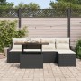 Conjunto de Sofá de Jardín de 6 Piezas con Cojines Negro Poliratán de , Sofás de exterior - Ref: Foro24-3358560, Precio: 413,...