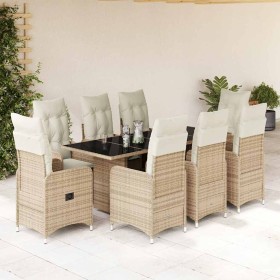 Set de mesa y sillas de jardín 5 pzas y cojines ratán PE beige en Conjuntos de jardín | Comprar online en Foru.es