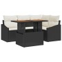 Conjunto de Sofá de Jardín de 5 Piezas con Cojines Negro Ratán Polivalente de , Sofás de exterior - Ref: Foro24-3358567, Prec...