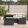 Conjunto de Sofá de Jardín de 5 Piezas con Cojines Negro Ratán Polivalente de , Sofás de exterior - Ref: Foro24-3358567, Prec...