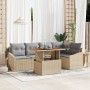 Juego de Sofá de Jardín de 6 Piezas con Cojines Beige de Ratán Sintético de , Sofás de exterior - Ref: Foro24-3358576, Precio...