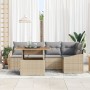 Juego de Sofá de Jardín de 6 Piezas con Cojines Beige de Ratán Sintético de , Sofás de exterior - Ref: Foro24-3358576, Precio...