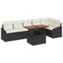 Conjunto de Sofá de Jardín de 7 Piezas con Cojines Negros de Poliratán de , Sofás de exterior - Ref: Foro24-3358581, Precio: ...