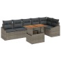 Conjunto de Sofá de Jardín de 7 Piezas con Cojines Gris Ratán Resistente de , Sofás de exterior - Ref: Foro24-3358582, Precio...