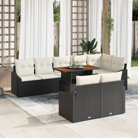 Juego de Sofá de Jardín de 9 Piezas con Cojines Negro Poliratán de , Sofás de exterior - Ref: Foro24-3358588, Precio: 666,90 ...