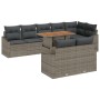 Conjunto de sofá de 9 piezas con cojines gris ratán de poliéster de , Sofás de exterior - Ref: Foro24-3358589, Precio: 680,40...