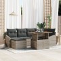 Juego de Sofá de Jardín de 7 Piezas con Cojines Gris Poliratán de , Sofás de exterior - Ref: Foro24-3358596, Precio: 496,16 €...