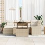 Conjunto de Sofás de Jardín de 7 Piezas con Cojines Beige de Ratán Poliéster de , Sofás de exterior - Ref: Foro24-3358598, Pr...