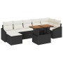 Conjunto de Sofá de Jardín de 8 Piezas con Cojines Negro Poliratán de , Sofás de exterior - Ref: Foro24-3358602, Precio: 531,...