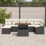 Conjunto de Sofá de Jardín de 8 Piezas con Cojines Negro Poliratán de , Sofás de exterior - Ref: Foro24-3358602, Precio: 531,...