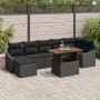 Set de Sofá de Jardín de 8 Piezas con Cojines Negro Poliratán de , Sofás de exterior - Ref: Foro24-3358606, Precio: 561,19 €,...