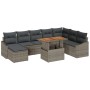 Conjunto de Sofás de Jardín de 9 Piezas con Cojines Gris Ratán de , Sofás de exterior - Ref: Foro24-3358610, Precio: 591,11 €...