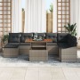 Conjunto de Sofás de Jardín de 9 Piezas con Cojines Gris Ratán de , Sofás de exterior - Ref: Foro24-3358610, Precio: 591,11 €...