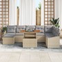 Conjunto de Sofá de Jardín de 9 Piezas con Cojines Beige Ratán de , Sofás de exterior - Ref: Foro24-3358611, Precio: 624,11 €...