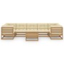 Set de muebles de jardín 8 pzs cojines madera pino marrón miel de vidaXL, Conjuntos de jardín - Ref: Foro24-3077312, Precio: ...