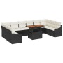 Juego de Sofás de Jardín de 11 Piezas con Cojines de Poliratán Negro de , Sofás de exterior - Ref: Foro24-3358623, Precio: 70...