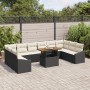 Juego de Sofás de Jardín de 11 Piezas con Cojines de Poliratán Negro de , Sofás de exterior - Ref: Foro24-3358623, Precio: 70...