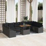 Juego de Sofá de Jardín Set de 11 Negro Rattán y Madera de , Sofás de exterior - Ref: Foro24-3358627, Precio: 784,26 €, Descu...