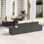 Conjunto de Sofá de Jardín  de 6 Piezas con Cojines Rattan Polímero Negro | Foro24.es | Tu tienda online para hogar, jardín y más Foro24.es