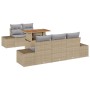 Conjunto de sofá de jardín de 6 piezas con cojines beige de ratán sintético de , Sofás de exterior - Ref: Foro24-3358639, Pre...