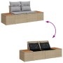 Conjunto de sofá de jardín de 6 piezas con cojines beige de ratán sintético de , Sofás de exterior - Ref: Foro24-3358639, Pre...