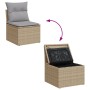 Conjunto de sofá de jardín de 6 piezas con cojines beige de ratán sintético de , Sofás de exterior - Ref: Foro24-3358639, Pre...