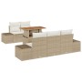 Juego de Sofá de Jardín de 6 Piezas con Cojines Beige Rattan Poliéster de , Sofás de exterior - Ref: Foro24-3358640, Precio: ...