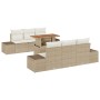 Juego de Sofá de Jardín de 7 Piezas con Cojines Beige Ratán Sintético de , Sofás de exterior - Ref: Foro24-3358647, Precio: 6...