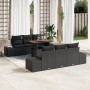 Juego de Sofá de Jardín de 7 Piezas con Cojines Negro Ratán Sintético de , Sofás de exterior - Ref: Foro24-3358648, Precio: 6...