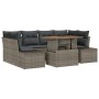 Juego de Sofás de Jardín de 7 Piezas con Cojines Gris Poliratán de , Sofás de exterior - Ref: Foro24-3358652, Precio: 543,04 ...