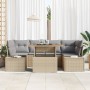 Conjunto de Sofá de Jardín de 7 Piezas con Cojines Beige Ratán Versátil de , Sofás de exterior - Ref: Foro24-3358653, Precio:...