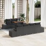 Conjunto de Sofás de Jardín de 8 Piezas con Cojines Ratán Poliéster Negro de , Sofás de exterior - Ref: Foro24-3358662, Preci...