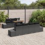 Conjunto de Sofás de Jardín de 8 Piezas con Cojines Ratán Poliéster Negro de , Sofás de exterior - Ref: Foro24-3358662, Preci...