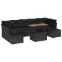 Juego de Sofá de Jardín de 8 Piezas con Cojines Negro Ratán Versátil de , Sofás de exterior - Ref: Foro24-3358669, Precio: 60...