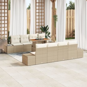 Conjunto de Sofá de Jardín de 7 Piezas con Cojines Beige de Poliratán de , Sofás de exterior - Ref: Foro24-3358675, Precio: 5...