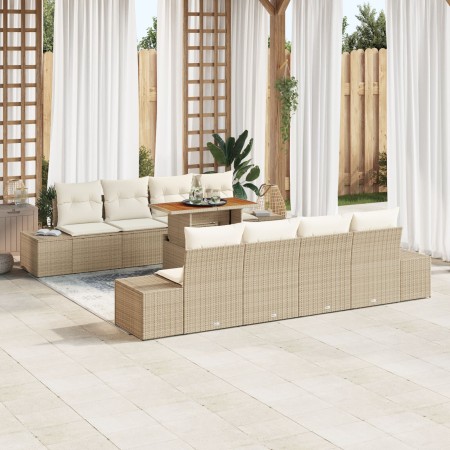 Conjunto de Sofá de Jardín de 7 Piezas con Cojines Beige de Poliratán de , Sofás de exterior - Ref: Foro24-3358675, Precio: 5...