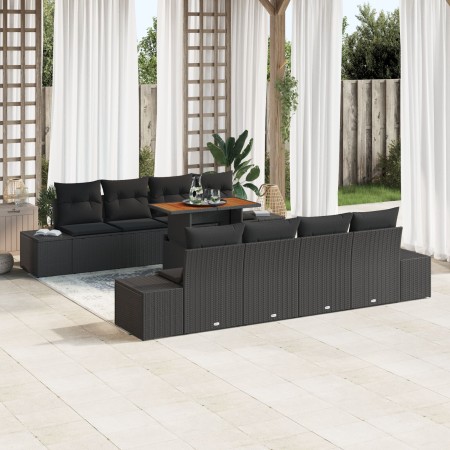 Conjunto de Sofá de Jardín de 7 Piezas con Cojines Ratán Negro Poly de , Sofás de exterior - Ref: Foro24-3358676, Precio: 705...