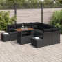Set de Sofás de Jardín de 9 Piezas con Cojines en Negro de Ratán Multifuncional de , Sofás de exterior - Ref: Foro24-3358683,...