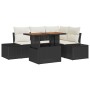 Conjunto de sofá de jardín de 5 piezas con cojines negros de ratán sintético de , Sofás de exterior - Ref: Foro24-3358693, Pr...