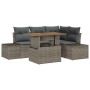 Juego de Sofás de Jardín de 5 Piezas con Cojines Gris Ratán Poliéster de , Sofás de exterior - Ref: Foro24-3358694, Precio: 4...