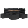 Conjunto de Sofá de Jardín de 5 Piezas con Cojines Negro de Ratán Poliéster de , Sofás de exterior - Ref: Foro24-3358697, Pre...