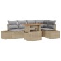 Conjunto de Sofá de Jardín de 6 Piezas con Cojines Beige Ratán Poliéster de , Sofás de exterior - Ref: Foro24-3358702, Precio...