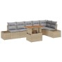Juego de Sofá de Jardín de 7 Piezas con Cojines Beige de Ratán de , Sofás de exterior - Ref: Foro24-3358709, Precio: 554,48 €...
