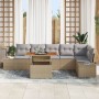 Juego de Sofá de Jardín de 7 Piezas con Cojines Beige de Ratán de , Sofás de exterior - Ref: Foro24-3358709, Precio: 554,48 €...