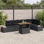 Conjunto de Sofá de Jardín de 7 Piezas con Cojines Negro Poliratán de , Sofás de exterior - Ref: Foro24-3358711, Precio: 539,...