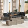 Juego de sofá de jardín de 9 piezas con cojines Gris Ratán PE de , Sofás de exterior - Ref: Foro24-3358715, Precio: 718,91 €,...