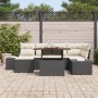Juego de sofá de jardín de 7 piezas con cojines Negro Poliratán de , Sofás de exterior - Ref: Foro24-3358721, Precio: 507,96 ...