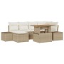 Conjunto de Sofá de Jardín de 7 Piezas con Cojines Beige de Polirratán de , Sofás de exterior - Ref: Foro24-3358724, Precio: ...