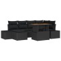 Conjunto de Sofá de Jardín de 7 Piezas con Cojines Negros de Polirratán de , Sofás de exterior - Ref: Foro24-3358725, Precio:...